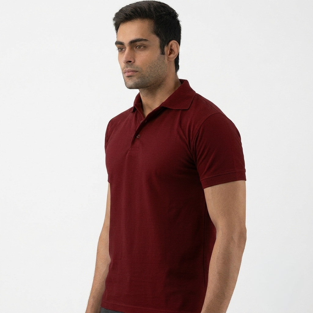 COTFYNE Men's Maroon Polo T-Shirt