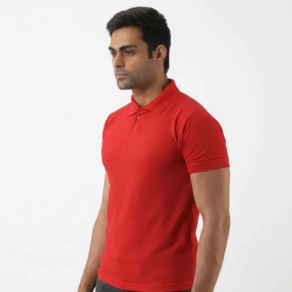 COTFYNE Men's Red Polo T-Shirt