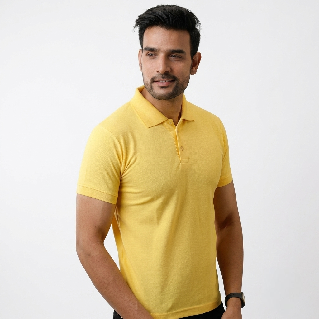 COTFYNE Men's Yellow Polo T-Shirt