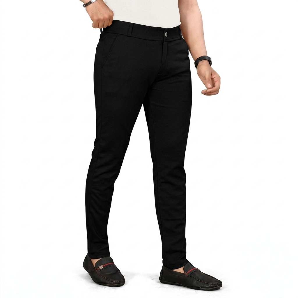 Men's Slim Fit Black Stretchable Pants