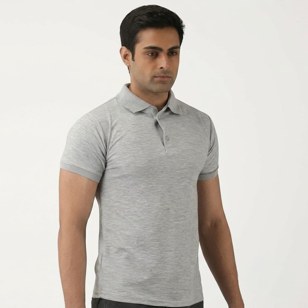COTFYNE Men's Grey Polo T-Shirt